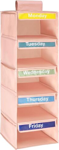 منظم الملابس الأسبوعي لـ Kids-Day of the Week منظم الملابس لـ Kids-Kids Daily Lesport Organizer-Monday Organizer-Kids Closet Organizer Ways of the Week ، Fight Pink ... in Kuwait