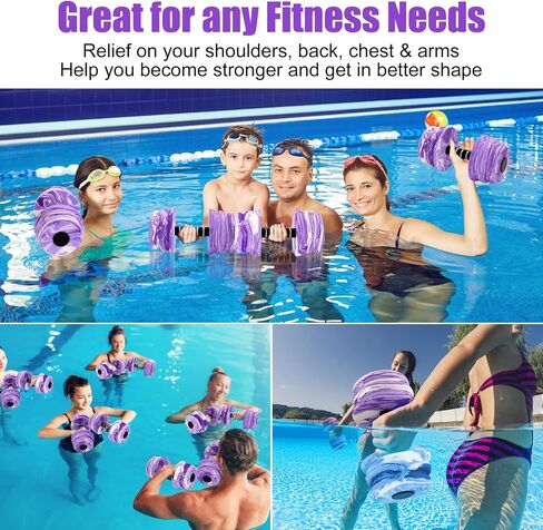 Aquatic Exercise Dumbbells, Water Dumbbells, 2PCS Foam Barbells for Men Women Water Workouts in Saudi Arabia