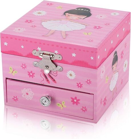 Girls Musical Jewelry Box with Drawer and Spinning Fairy, Kids Toys Gift Music Box for Little Girls Jewel Storage in Saudi Arabia