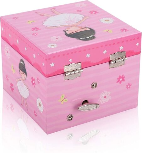 Girls Musical Jewelry Box with Drawer and Spinning Fairy, Kids Toys Gift Music Box for Little Girls Jewel Storage in Saudi Arabia