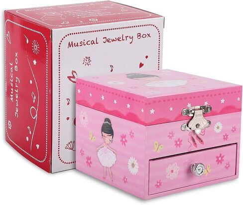 Girls Musical Jewelry Box with Drawer and Spinning Fairy, Kids Toys Gift Music Box for Little Girls Jewel Storage in Saudi Arabia