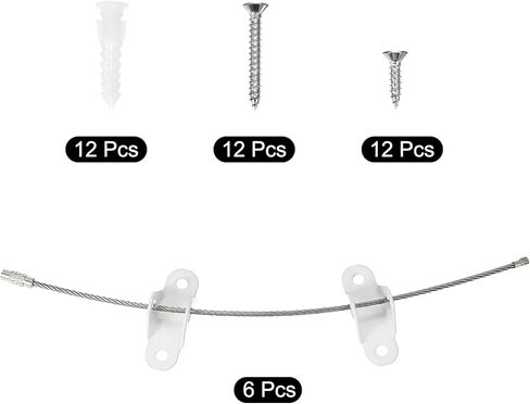 MECCANIXITY 8" Furniture Anchors, 6 Sets Anti Tip Furniture Anchors Stainless Steel Furniture Securing Wall Anchors for Earthquake Straps Home Safety, Black in Kuwait