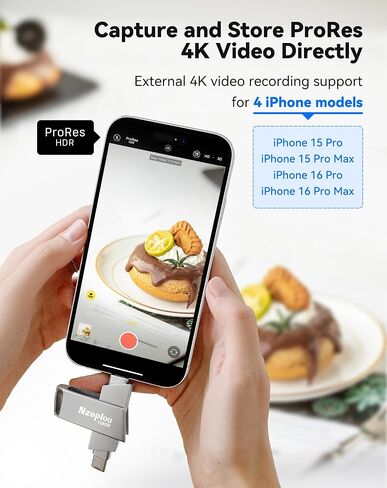 محرك أقراص فلاش 128 جيجابايت لـ iPhone iPad ، USB 3.0 Storage Storage Huffer For IPhone 15/16 Pro 4K Proring ، نسخة احتياطية من كاميرا محرك الأقراص الخارجي للصور ومقاطع الفيديو والملفات ، والتوصيل والتشغيل (Silver) in Saudi Arabia