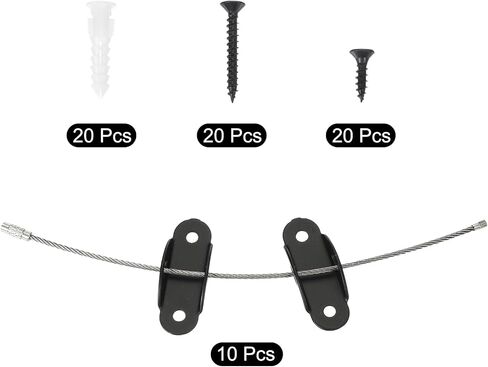 Meccanixity 8 "مرساة الأثاث ، 6 مجموعات مضادة للأثاث مرساة الأثاث الفولاذ المقاوم للصدأ تأمين مرساة الجدار لأشرطة الزلزال السلامة المنزلية ، أسود in Kuwait