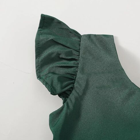 Lysmuch طفل صغير فتيات الفتيات الأزهار ملابس الكشكش ملابس الصيف （البحرية الأزرق 2-3 سنوات） in Kuwait