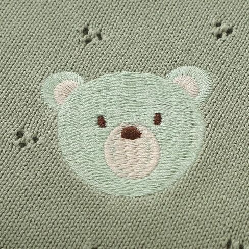 mimixiong Organic Cotton Baby Blanket Neutral Knitted Soft Crib Nursery Swaddling Receiving Blankets for Newborn Baby Boy Girl 40x30 Inch in Kuwait