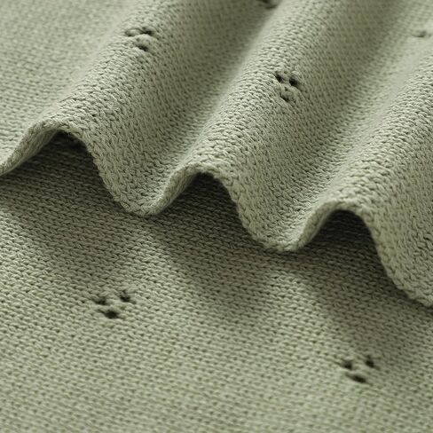 mimixiong Organic Cotton Baby Blanket Neutral Knitted Soft Crib Nursery Swaddling Receiving Blankets for Newborn Baby Boy Girl 40x30 Inch in Kuwait