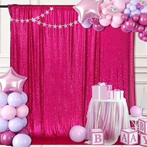 PartyDelight الأسود الترتر الخلفي لريق التصوير الفوتوغرافي اللمعان الظهر الستار الستار الخاص الأحداث الحزب 6ftx6ft in Kuwait