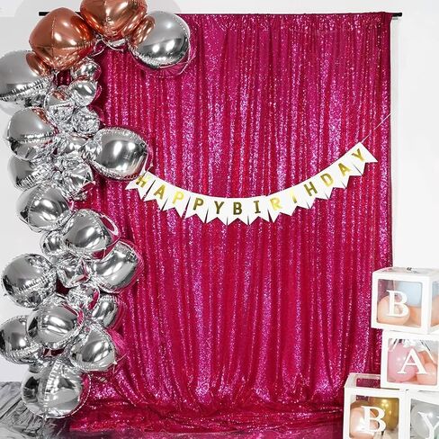 PartyDelight الأسود الترتر الخلفي لريق التصوير الفوتوغرافي اللمعان الظهر الستار الستار الخاص الأحداث الحزب 6ftx6ft in Kuwait