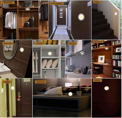 Motion Sensor Light Indoor, Searik Magnetic LED Night Light Battery Powered Step Lights Stair Closet Light Under Cabinet Lighting Stick On Anywhere Lamp for Home Kitchen Hallway Cabinet Bathroom in Kuwait