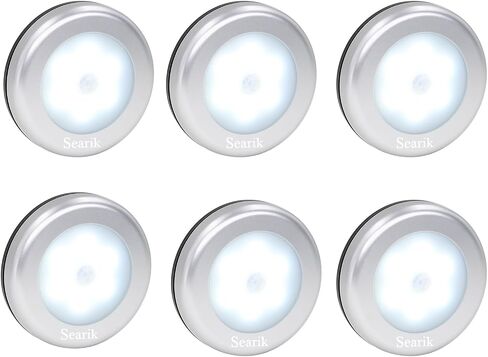 Motion Sensor Light Indoor, Searik Magnetic LED Night Light Battery Powered Step Lights Stair Closet Light Under Cabinet Lighting Stick On Anywhere Lamp for Home Kitchen Hallway Cabinet Bathroom in Kuwait