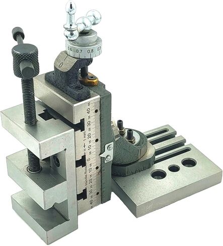 Mini Vertical Milling Slide with 2"/ 50 mm Mini Steel Vice & Base Mounting Plate - Direct Mounting on 7 x 14 Mini Lathe Machine in Kuwait