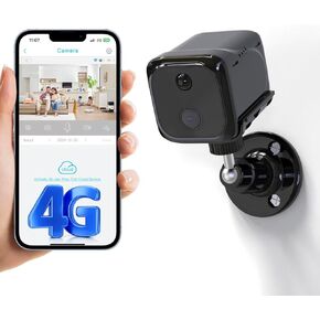 لا توجد كاميرا أمان من WiFi لاسلكي داخلي ، 4G LTE Cellular Surveillance Cam بدون حاجة إلى WiFi ، وكاميرا Night Vision 2K للحيوانات الأليفة/الأطفال/الشيوخ ، وبطارية احتياطية لمدة 20 يومًا ، وبطاقة SIM مدمجة ، و PIR Motion