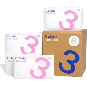 Coterie the Pant Pull on Diaper ، حجم 3 (14-24 رطلاً) 144 عدد ، سحب الطفل الامتصاص على حفاضات ، Hypoallergenic مصمم للبشرة الحساسة ، والمكونات النظيفة ، وحزام الخصر القابل لإعادة الإعادة ،