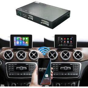 Road Top Wireless Carplay Android Auto for Mercedes Benz C/E/CLA/GLA/GLK/CLS/ML/GL/GLK/SLK Class 2012-2015 Year with ntg4.5 ntg4.7 System, Support Mirrorlink, Navigation, Camera