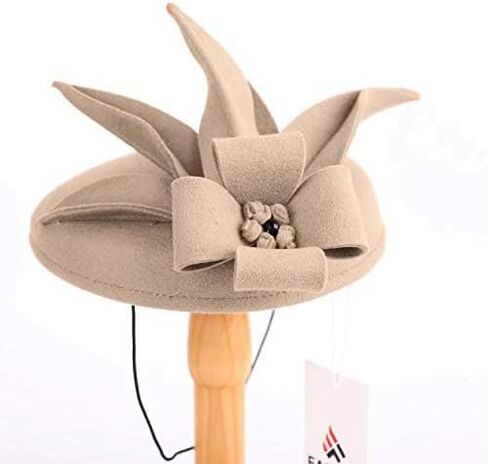 F FADVES Elegant Wedding Wool Felt Fascinator Cocktail Pillbox Hat Ladies Winter Floral Fedoras in Saudi Arabia