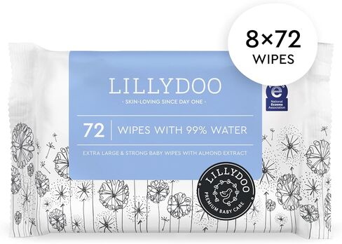 Hypoallergenic & strong Baby Wipes with 99% Water, Unscented & Plastic-Free, 4 resealable Packs (288 Wipes Total) in Kuwait
