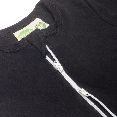 PARADE Organic Essentials '2-Way' Zip Romper - Long Sleeve Ocean 6-12M with Mitts in Kuwait