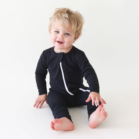 PARADE Organic Essentials '2-Way' Zip Romper - Long Sleeve Ocean 6-12M with Mitts in Kuwait