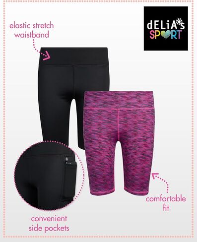 Girls Bike Shorts - 2 Pack Athletic Compression High Waisted Biker Shorts for Girls for Dance Yoga Gymnastics (7-16) in Saudi Arabia