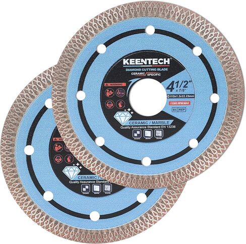 KEENTECH Diamond Saw Blades 4 inch Super Thin, for Porcelain Ceramic Tile Granite Marbles Smooth Cutting, Diamond Blade for Angle Grinder, 4" Porcelain Saw Blade (2-Pack) in Kuwait