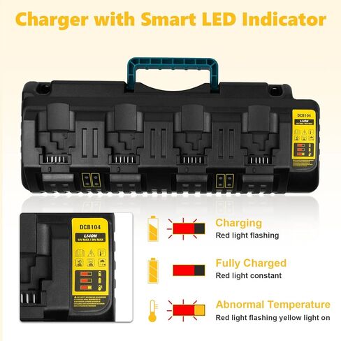 DCB112 20V Max Fast Battery Charger Replace for Dewalt Battery Charger, Compatible with Dewalt 12V/20V Battery DCB205 DCB112 DCB201, Replace for Dewalt Charger DCB104 DCB107 DCB115 in Kuwait