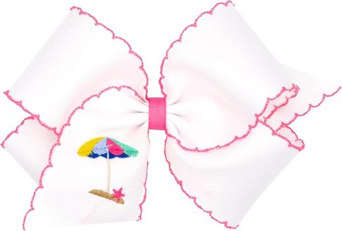 Wee Ones Girls' Country Club-Inspired Grosgrain Print Hair Bows on WeeStay Hair Clip, Handmade, Medium, Golf Cart in Kuwait