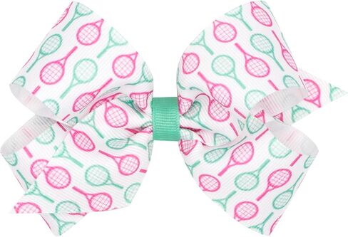 Wee Ones Girls' Country Club-Inspired Grosgrain Print Hair Bows on WeeStay Hair Clip, Handmade, Medium, Golf Cart in Kuwait