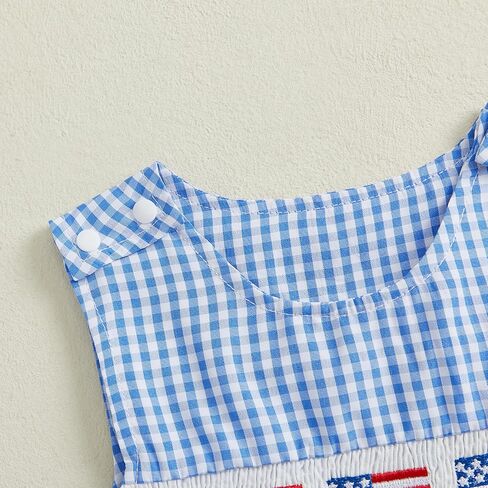 Baby Girl Boy Summer Clothes Baseball Embroidery Overall Smocked Newborn Infant Rompers One Piece Outfit in Kuwait