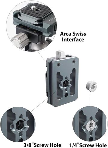Camera Quick Release Plate w 1/4" to 3/8" Screw Thread Quick Release Camera Mount Tripod Mount Adapter for Stabilizers Heads Tripods etc in Kuwait