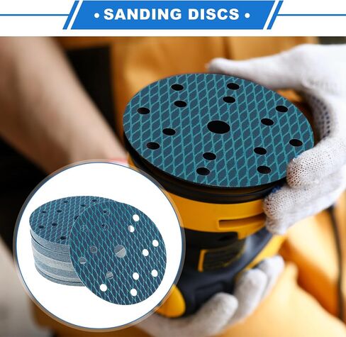 50 Pcs Sanding Discs, 6 Inch 15 Hole 400 Grit Hook and Loop Sandpaper Universal for Metal, Automotive Repair Durability and Flexibility Aluminum Oxide Paper Blue in Saudi Arabia