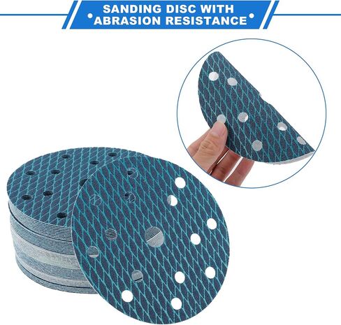 50 Pcs Sanding Discs, 6 Inch 15 Hole 400 Grit Hook and Loop Sandpaper Universal for Metal, Automotive Repair Durability and Flexibility Aluminum Oxide Paper Blue in Saudi Arabia