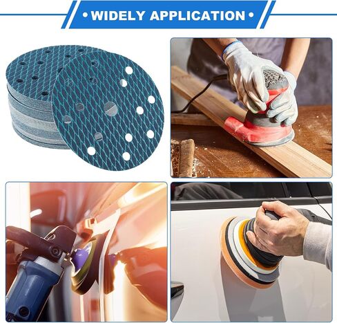 50 Pcs Sanding Discs, 6 Inch 15 Hole 400 Grit Hook and Loop Sandpaper Universal for Metal, Automotive Repair Durability and Flexibility Aluminum Oxide Paper Blue in Saudi Arabia