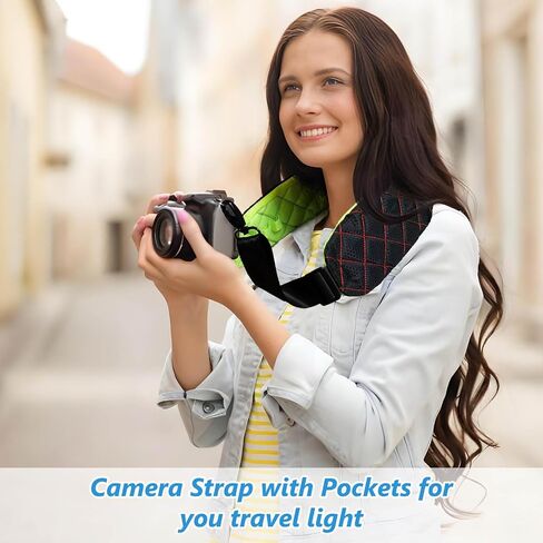 حزام مريح للكاميرا السريعة مع جيوب ووسدة سميكة للمصورين ، وحزام حبال الكتف عالي الوضوح ل DSLR ، والاستخدام 2-نغمة عكسه وخطافات دوارة معدنية ، أسود/برتقالي in Kuwait