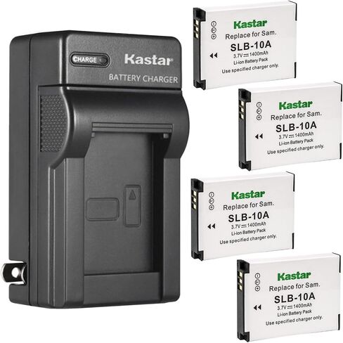 Kastar 1-Pack SLB-10A Battery and AC Wall Charger Replacement for Samsung M110, M310, M310W, NV9, P800, P1000, PL50, PL51, PL55, PL60, PL65, PL70, SL102, SL202, SL310, SL420, SL502, SL620 Camera in Kuwait