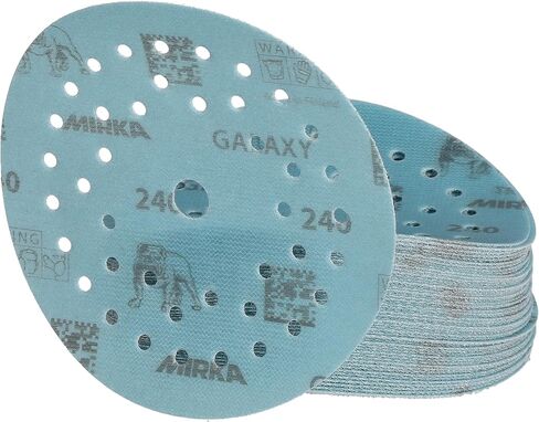 ورقة الصنفرة متعددة الأبعاد Mirka Galaxy 5 بوصات (125 مم) - الحصباء 1000 ، 50 أقراص/حزمة - كاشطة قاسية لراتنج الايبوكسي والخشب والمعادن - غير المتجانسة ، التقنية ذات الذات - مثالية لصنافير الطاقة in Kuwait