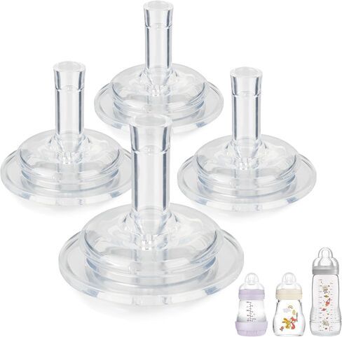 حلمات Sippy Spout for Mam Easy Start Bottles ، زجاجة نشطة سهلة وزجاجات الأطفال الزجاجية ، حلمات كوب سيليكون ناعمة ، حلمة تحويل التدفق المتغيرة ، 6+ شهور ، 4 عدد in Kuwait