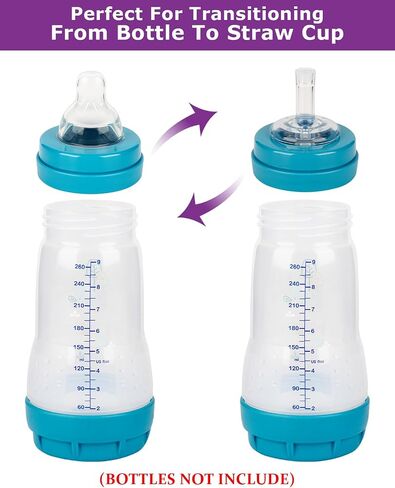 حلمات Sippy Spout for Mam Easy Start Bottles ، زجاجة نشطة سهلة وزجاجات الأطفال الزجاجية ، حلمات كوب سيليكون ناعمة ، حلمة تحويل التدفق المتغيرة ، 6+ شهور ، 4 عدد in Kuwait