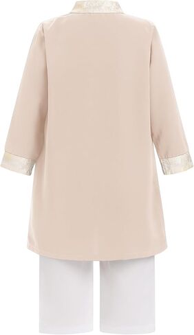 IDOPIP Muslim Baby Boys Outfits Embroidered Ramadan Eid Thobe Robe with Pants Long Sleeve Arabic Islamic Kaftan Abaya Clothes in Kuwait