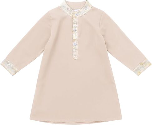 IDOPIP Muslim Baby Boys Outfits Embroidered Ramadan Eid Thobe Robe with Pants Long Sleeve Arabic Islamic Kaftan Abaya Clothes in Kuwait