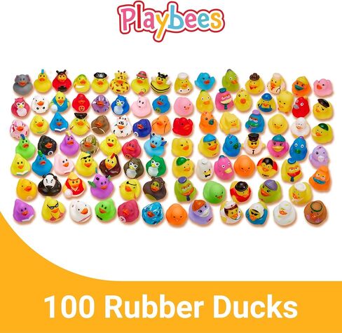 Rubber Duck Toy Duckies for Kids - 50 Pack - Sensory Play, Stress Relief, Stocking Stuffers, Bath Birthday Gifts Baby Showers Classroom Incentives, Summer Beach and Pool Activity - Style 3 in Kuwait