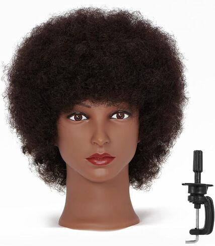 Hairingrid Darnequin Head 14 "100 ٪ Haw Real Hair Hairdressoler Commetology Donnequin Manikin Head Hair and Her Clamp Hair (14 inch) in Kuwait