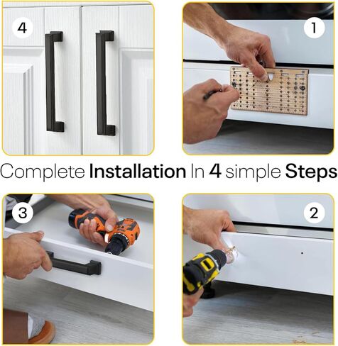 5 Inch Hole to Hole - White Drawer Pulls - 4 Pack - Drawer Handles - White Kitchen Cabinet Handles - Handles for Cabinets - White Cabinet Pulls - Kitchen Cabinet Hardware in Kuwait