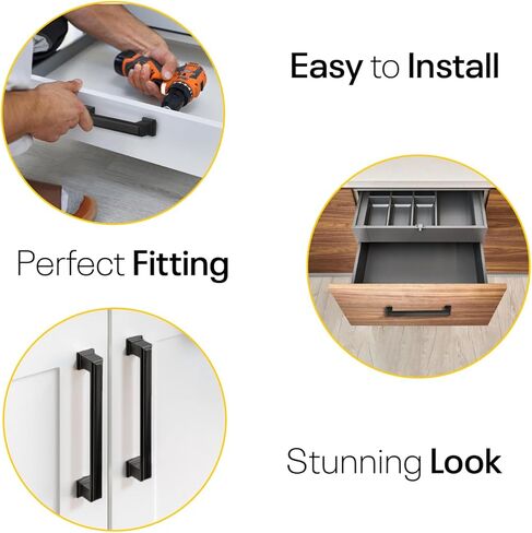 5 Inch Hole to Hole - White Drawer Pulls - 4 Pack - Drawer Handles - White Kitchen Cabinet Handles - Handles for Cabinets - White Cabinet Pulls - Kitchen Cabinet Hardware in Kuwait