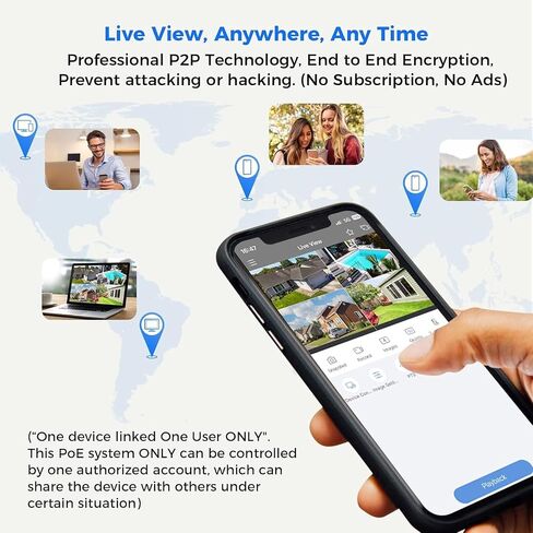 Hiseeu 330 ° View 4K 8MP POE PTZ Camera Camera Outdoor ، Cameras Home Security ، Audio ، Way ، Spotlight and Sound Alarm ، Color Light Vision ، Human and Human Copture ، Access Access in Kuwait