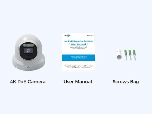 Hiseeu 330 ° View 4K 8MP POE PTZ Camera Camera Outdoor ، Cameras Home Security ، Audio ، Way ، Spotlight and Sound Alarm ، Color Light Vision ، Human and Human Copture ، Access Access in Kuwait