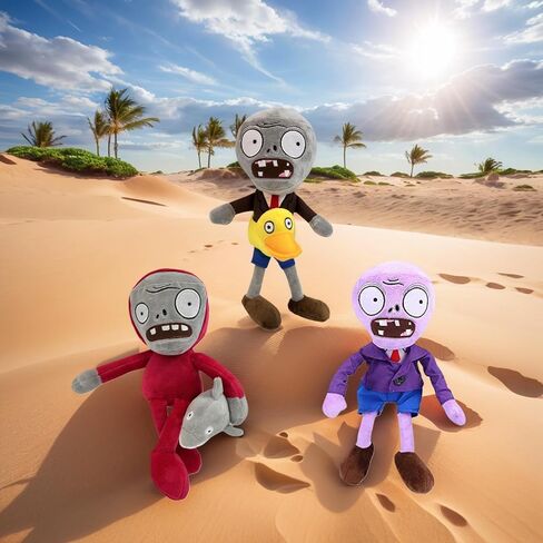 Dyharnsty 4Pcs Plants vs Zombies Plush Toys Peashooter Soft Figure Doll, Plants vs Zombies Toys PVZ Plush Plants 1 2 Set in Saudi Arabia