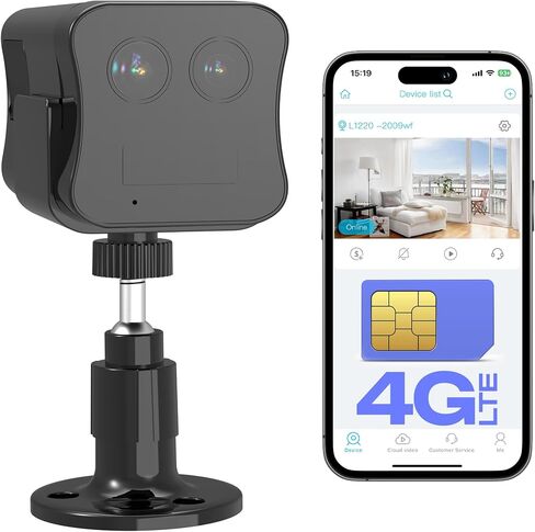 Mini V9 Security Camera Wireless Indoor, WiFi Home Surveillance Cam Portable with Phone App, 2K Live Video, 180 Day Standby Battery, Auto Night Vision, Dual Lens, 6X Hybrid Zoom, AI Human Detection in Saudi Arabia