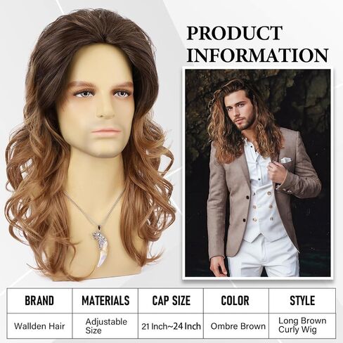 80s Rocker Wig for Men and Women Mullet Wig Black Long Curly Heavy Metal Funny Wig for Singer Costume Cosplay Halloween 70s Retro Party Hippies Karaoke in Saudi Arabia