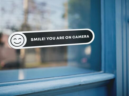 | ملصقات Smile You're On Camera (5 قطع) - لاصق قوي، مقاوم للماء، علامات أنت على الكاميرا! الحجم 5 × 1. ملصقات السيارات المضادة للسرقة. مثالي للأعمال وأمن المنزل أيضًا in Kuwait